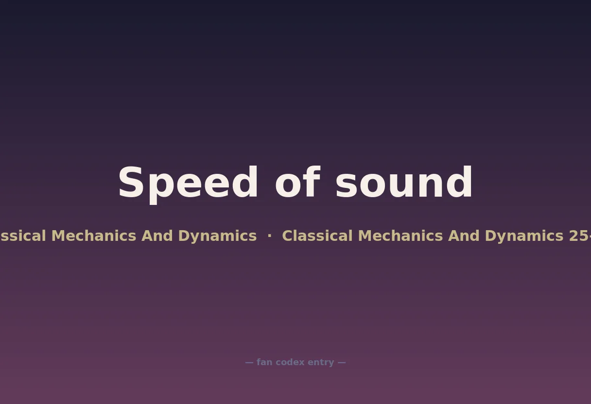 Speed of sound